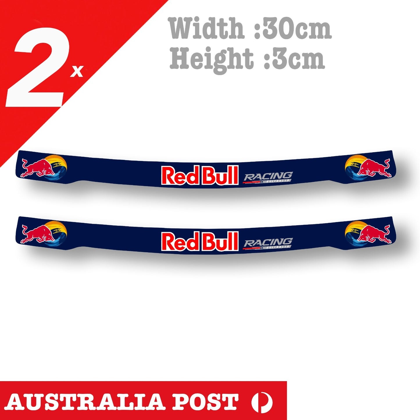 RED BULL Racing AUSTRALIA Logo Motorcycle Helmet Visor  Stickers