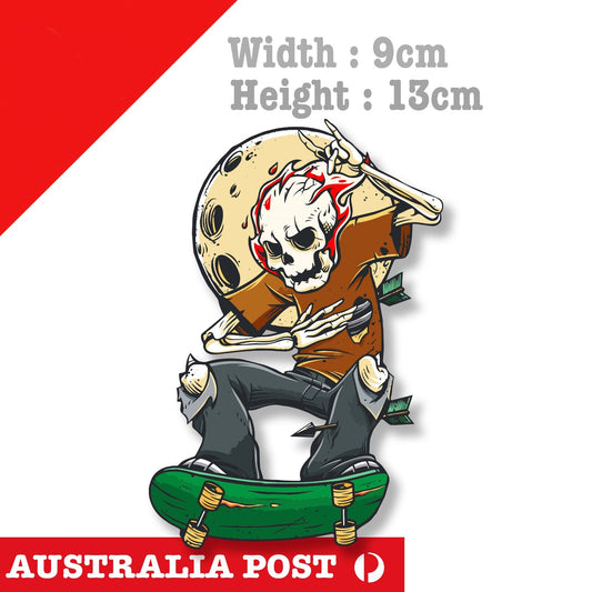 Skull Skate boarding, Skateboard, Santa Cruz ,Laptop , Car  Decal Sticker