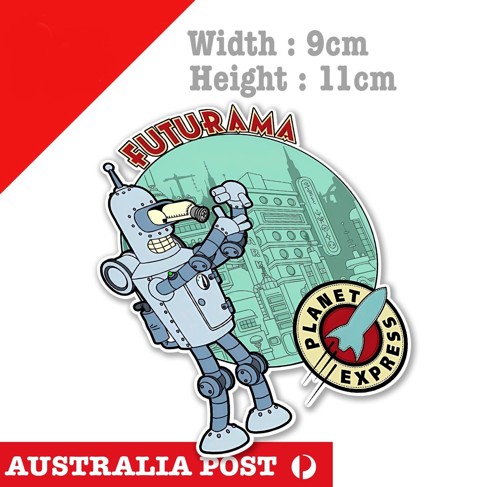 Bender, Futurama Planet Express Funny Car Vinyl  Sticker