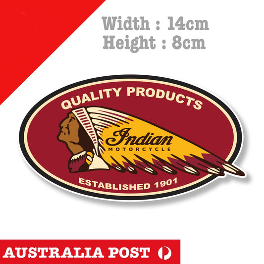Indian Motorcycle  Logo, ESTABLISHED 1901, Fuel Tank, Helmet Decal Sticker