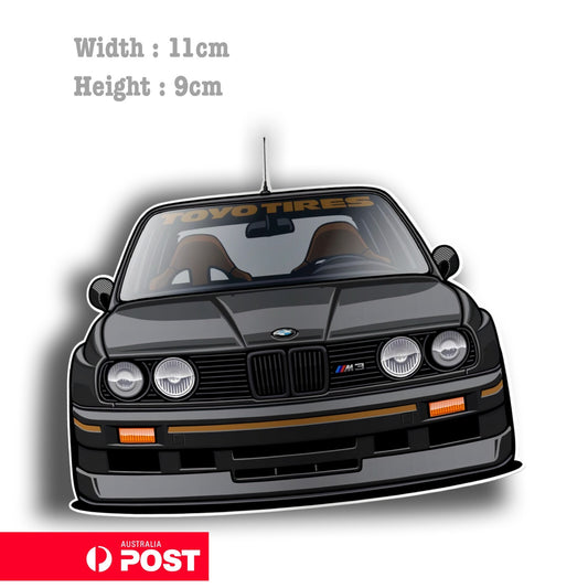 BMW E30 Black M Performance Car  Vinyl  Sticker