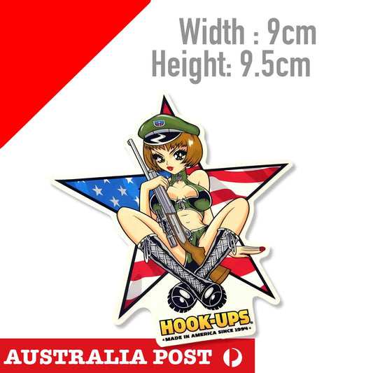 HOOK-UPS Skate STICKER USA Gun Star Girl skateboards helmets Hentai Sticker
