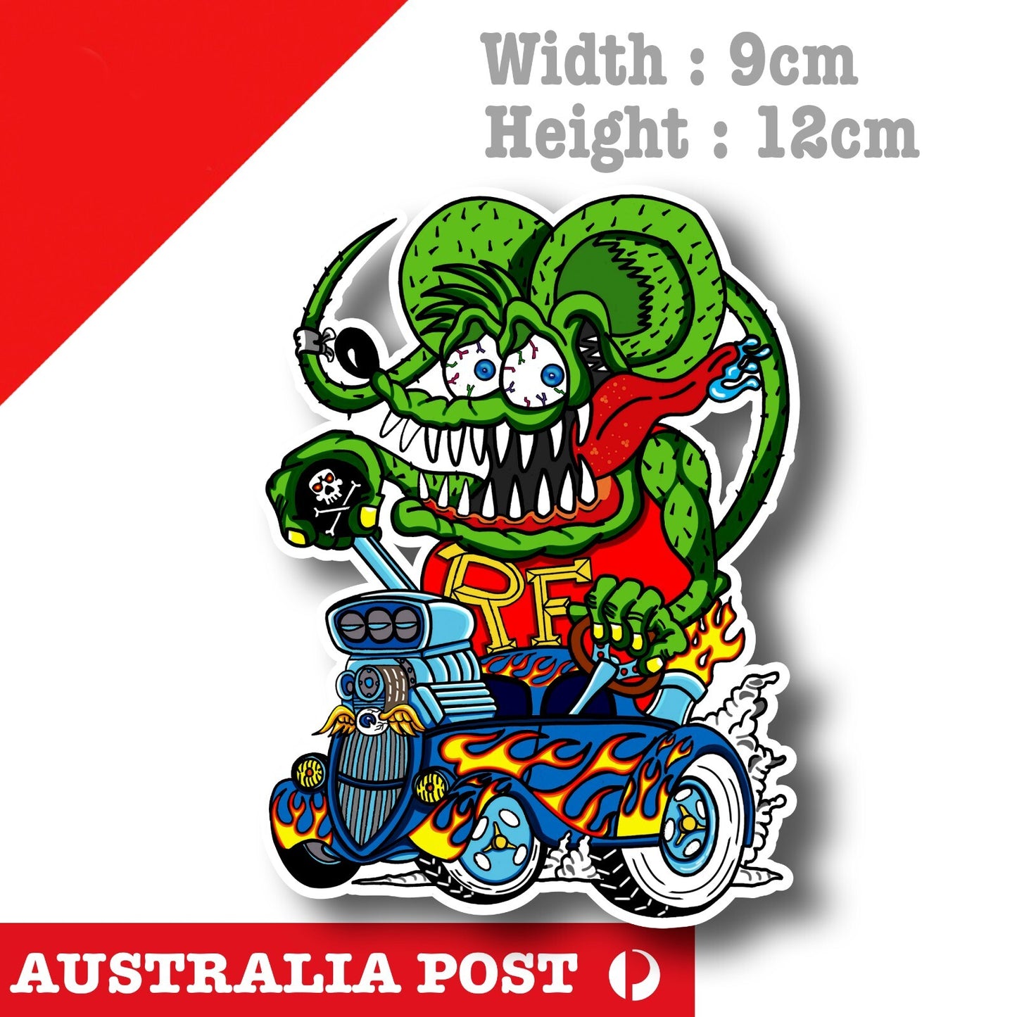 Rat Fink - Monster Car Hot Ride Vinyl  Sticker