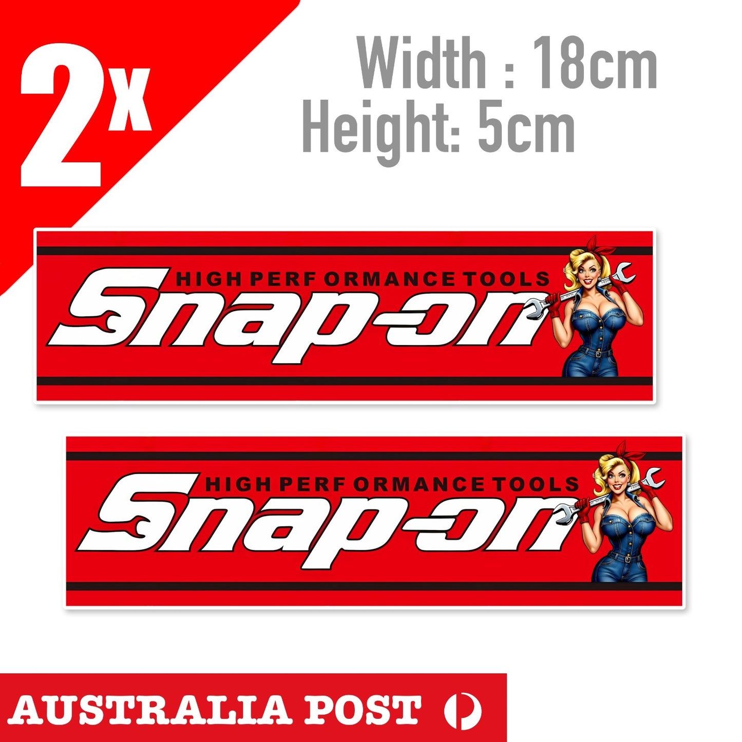 SNAP-ON High Performance Tools Banner , Sexy Blond Tool Girl Banner Sticker