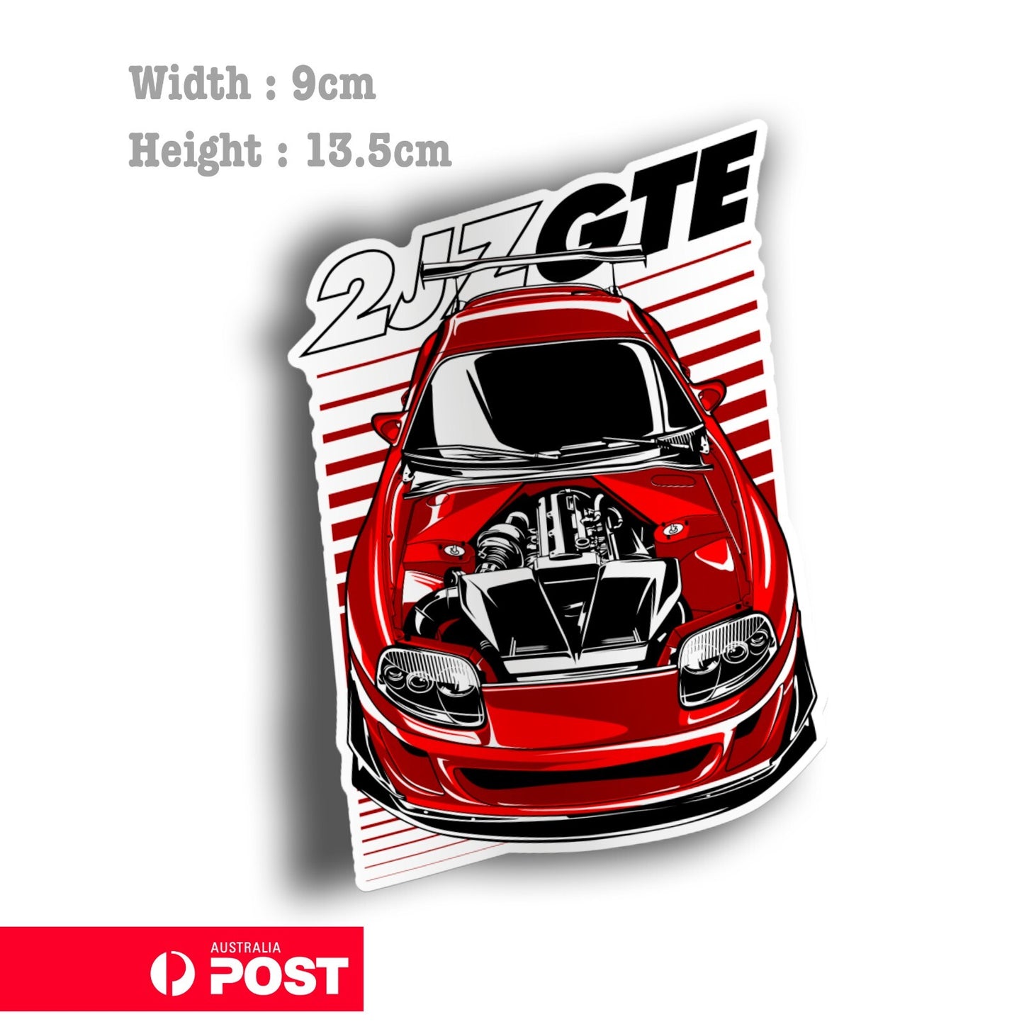 Toyota Supra Red 2JZ GTE Vinyl  Sticker