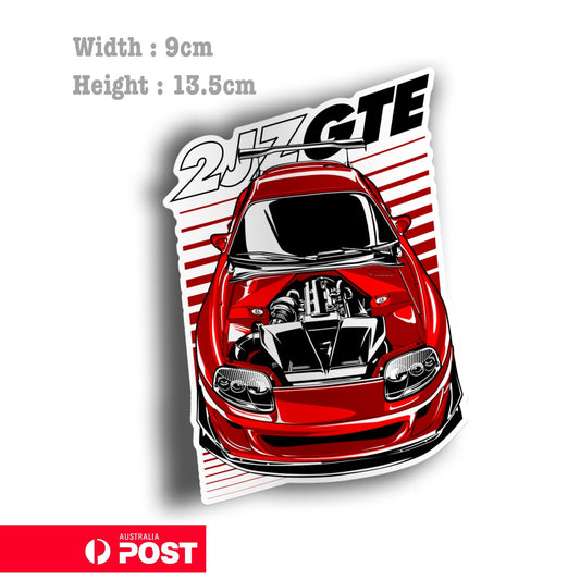 Toyota Supra Red 2JZ GTE Vinyl  Sticker