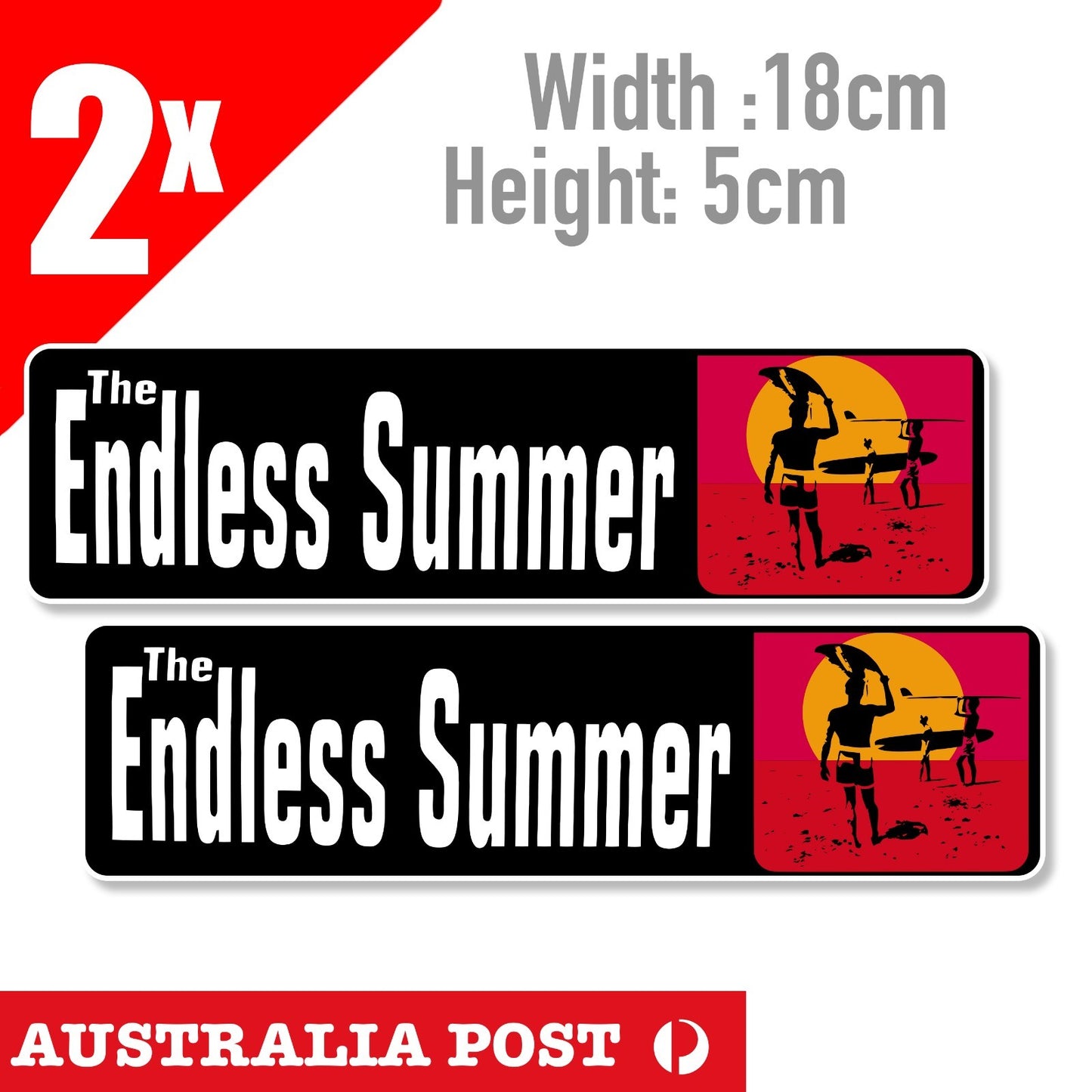 ENDLESS SUMMER,Americana Hot Rod Rat Rod Surfing Banner Stickers