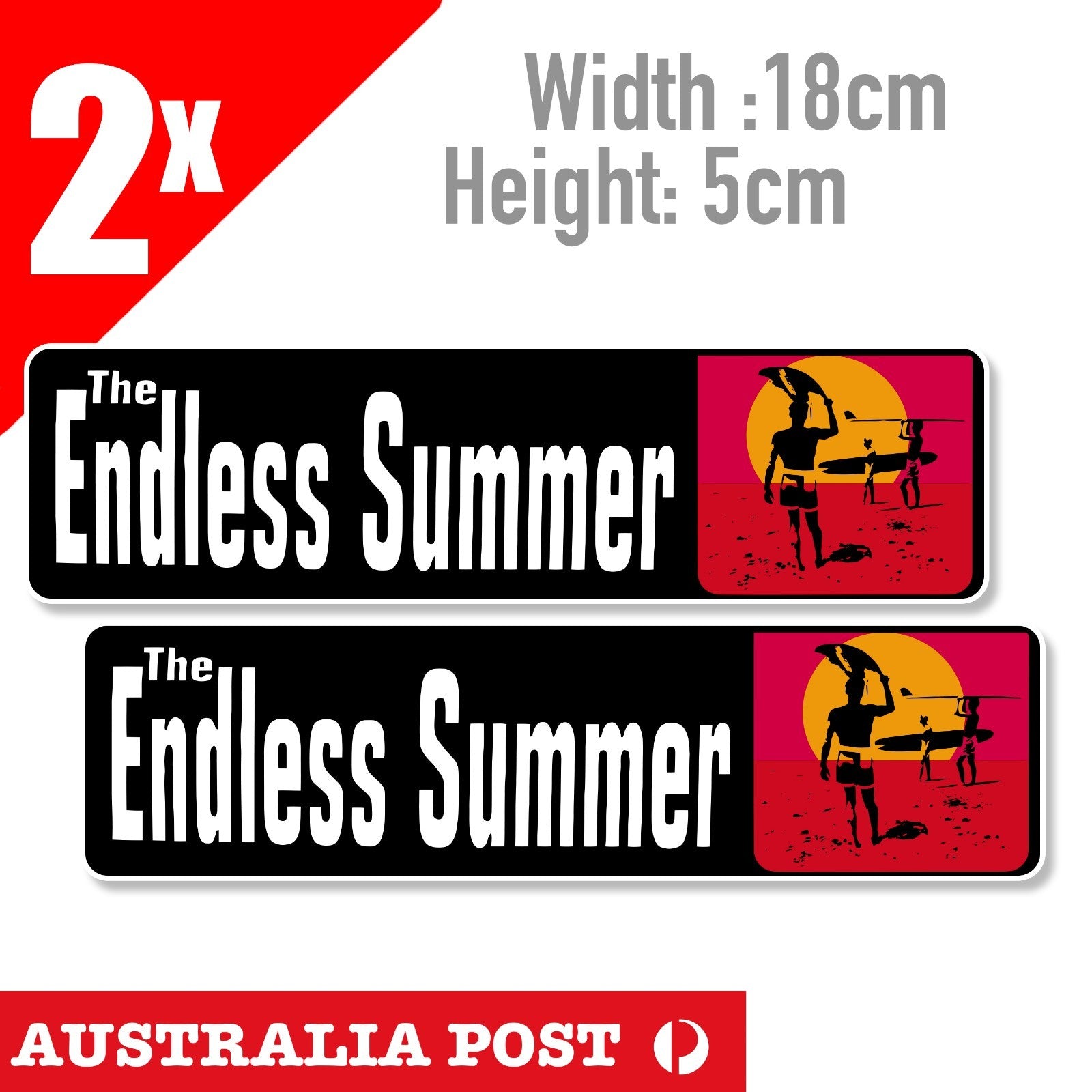 ENDLESS SUMMER,Americana Hot Rod Rat Rod Surfing Banner Stickers