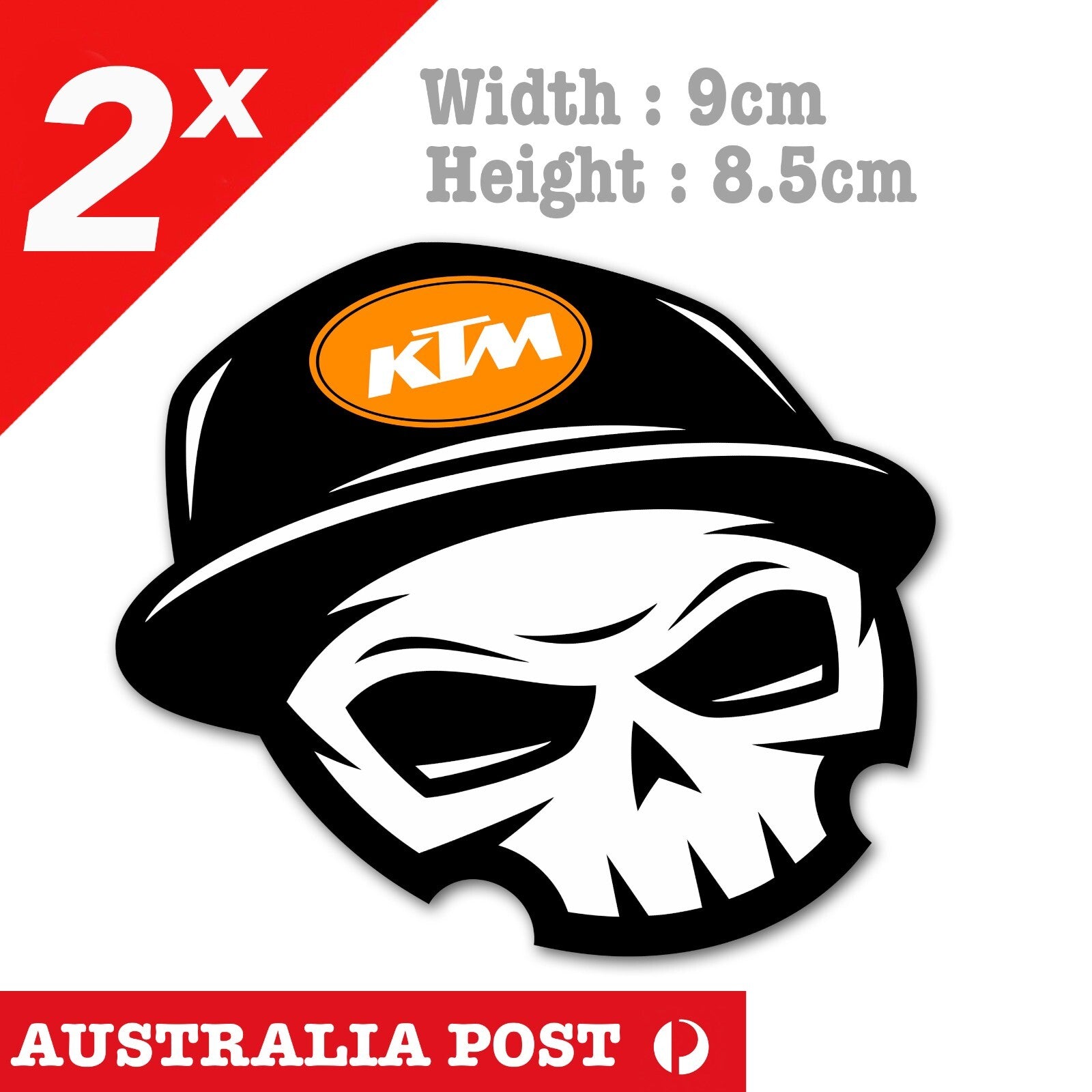 KTM Racing Skull Head logo, MotoGP, Truck, Ute, Laptop Stickers Banner