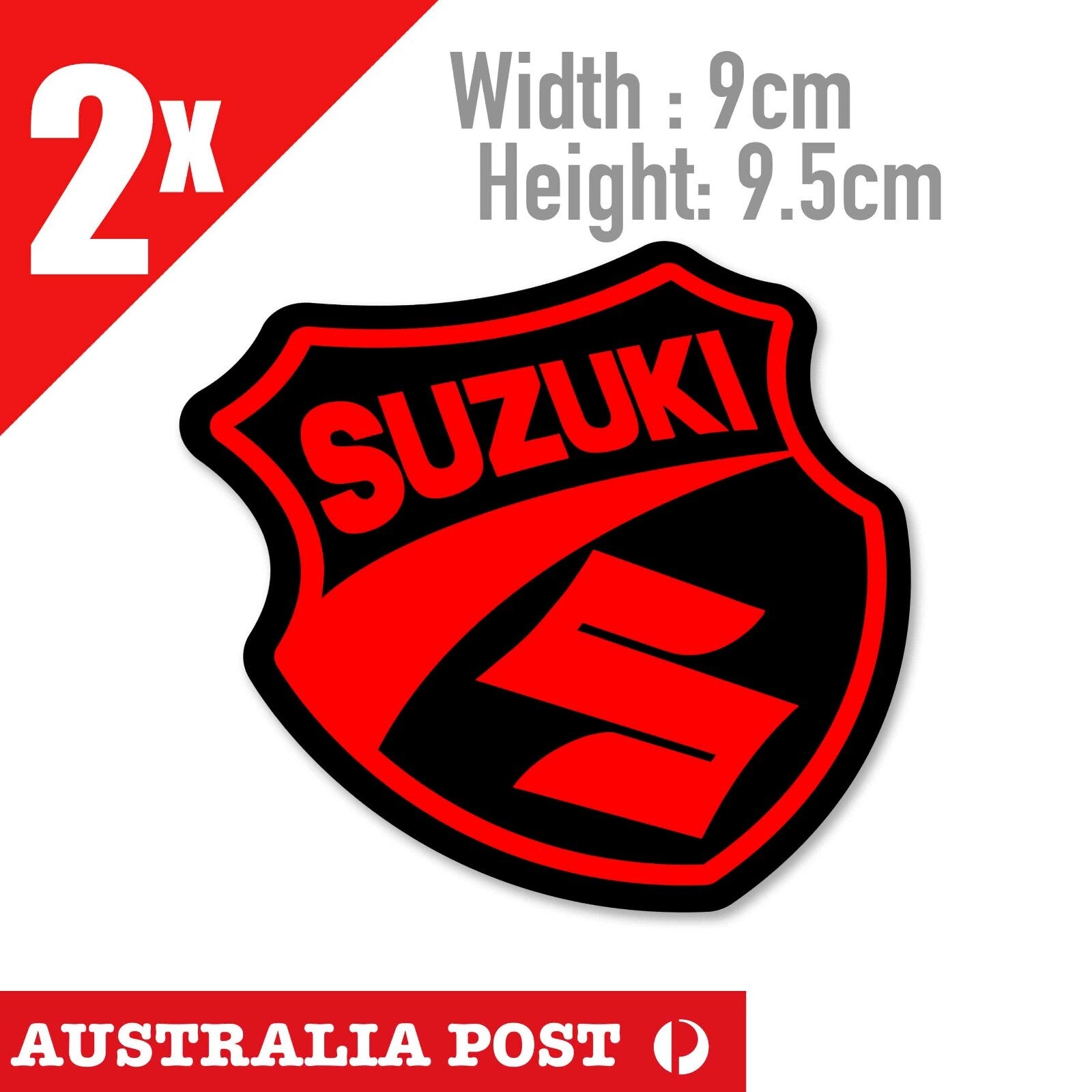 Suzuki Classic RED RACING Badge 2x Stickers