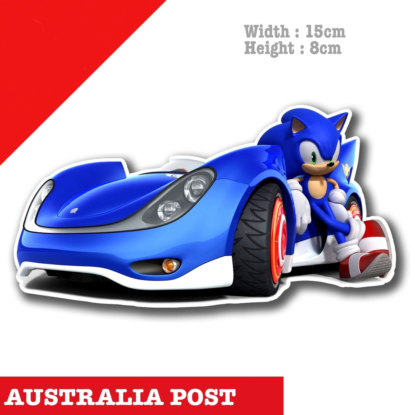 Sonic The Hedgehog Racing Car , Sonic the Hedgehog Cartoon  Decal Sticker