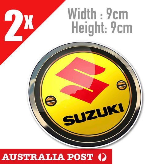 SUZUKI Round Badge Logo Racing Yellow  Stickers