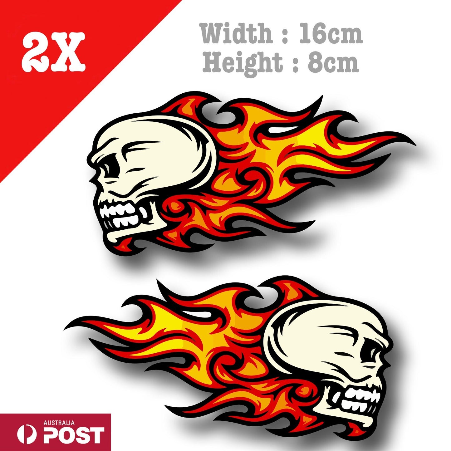 Flame Skull motorcycle Fuel Tank Decal Sticker