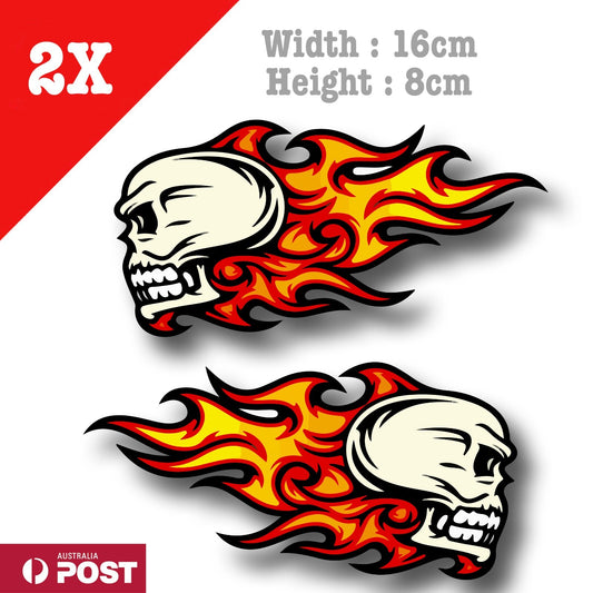 Flame Skull motorcycle Fuel Tank Decal Sticker