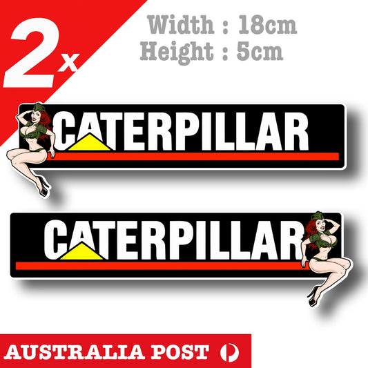 CATERPILLAR Logo Banner Pin Up Girl Sticker