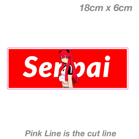 Senpai Cute Anime Girl Slap  Laptop , Car  Vinyl  Sticker 