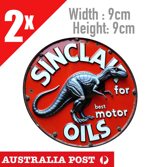 Sinclair Motor Oil Logo,Old Vintage, Rusted Round Sticker