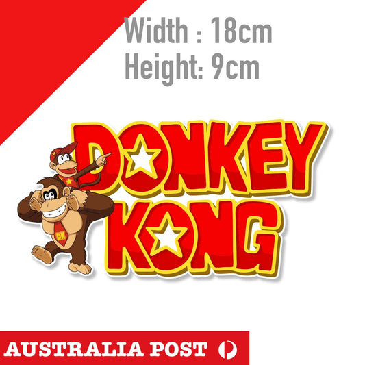 DONKEY KON Tiny Kong , Donkey Kong Logo TEXT Nintendo Game Sticker