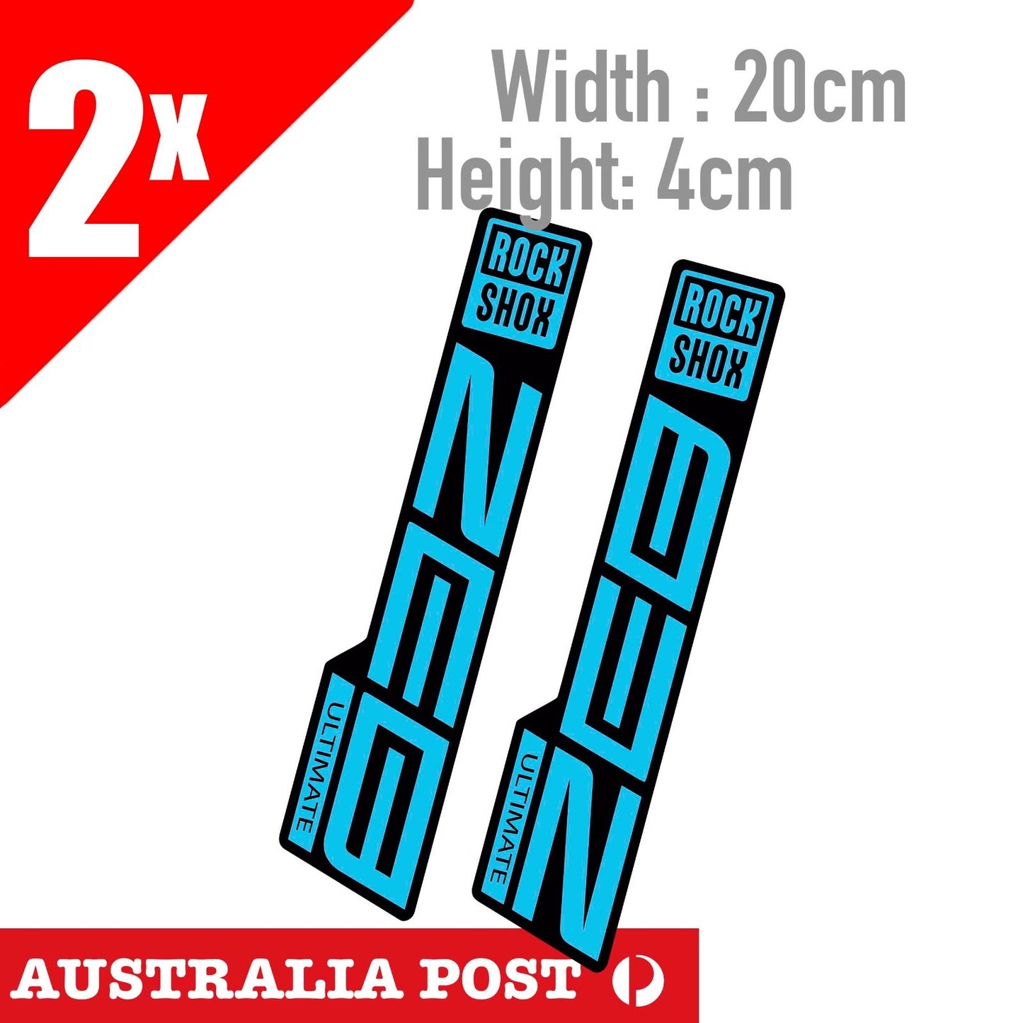 Rockshox ZEB style Fork Decal Front Suspension Decal Biycle MTB MX Blue Sticker