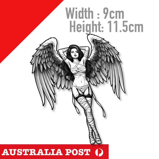 Sexy Anel with Wing Spread, Sexy Angel Pin Up Girl, Angel  Wings  Sticker