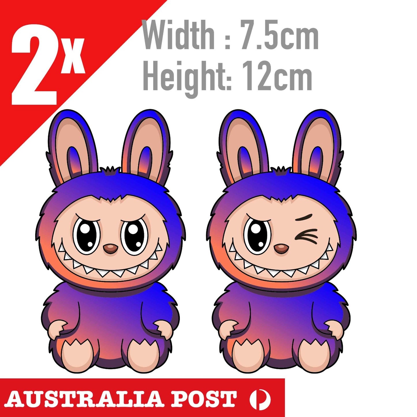 LaBUBU The Monsters Smile & Wink Dark Bluish STICKER