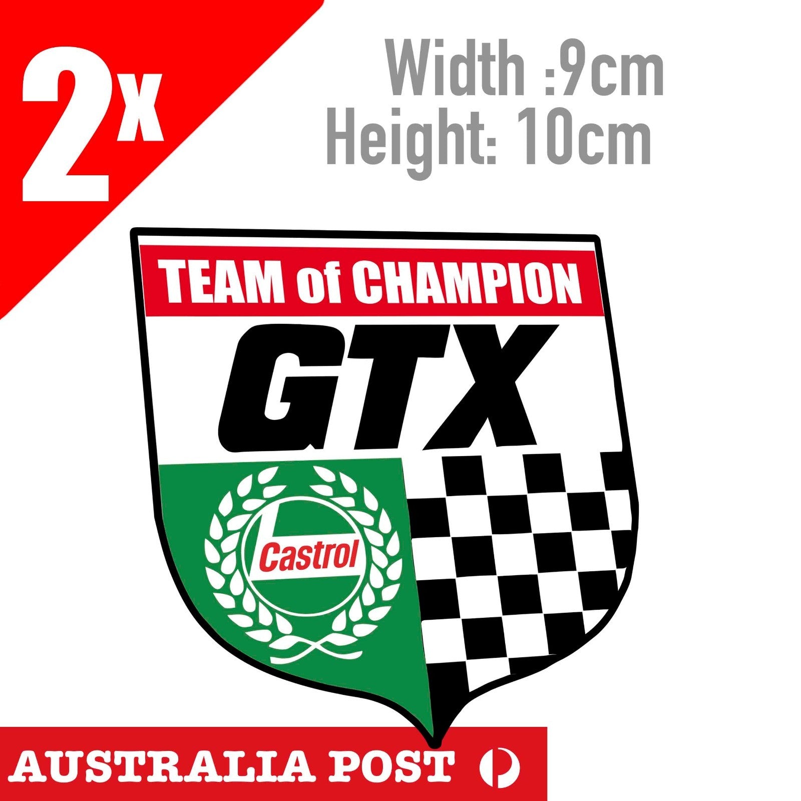 CASTROL GTX OIL Logo Vintage  x2, Cars Vans Decal Sticker