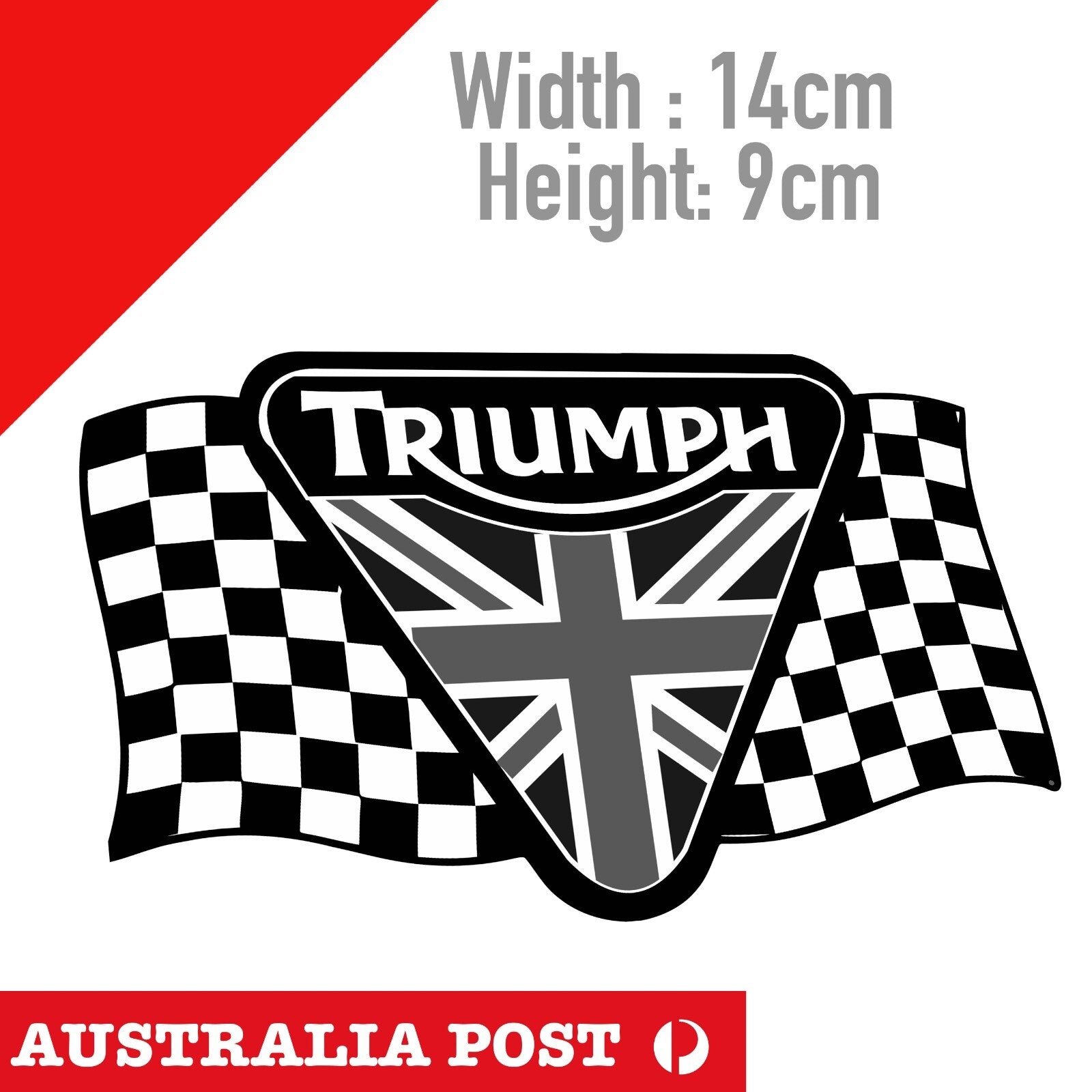Triumph Motorcycle Racing Flag, Helmet Motorbike Dark Logo Sticker