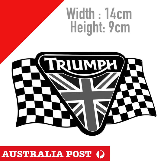 Triumph Motorcycle Racing Flag, Helmet Motorbike Dark Logo Sticker