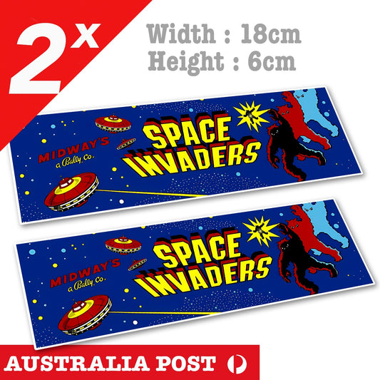 Space Invaders Vintage Arcade Retro ATTARI Game Logo Stickers