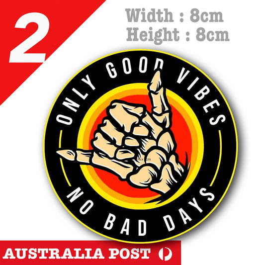 Only Good Vibes Skull Hand Funny Sticker