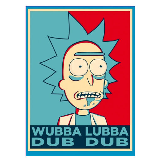  Rick and Morty - Rick Wubba Lubba Dub Dub Poster Laptop , Car  Decal Sticker 