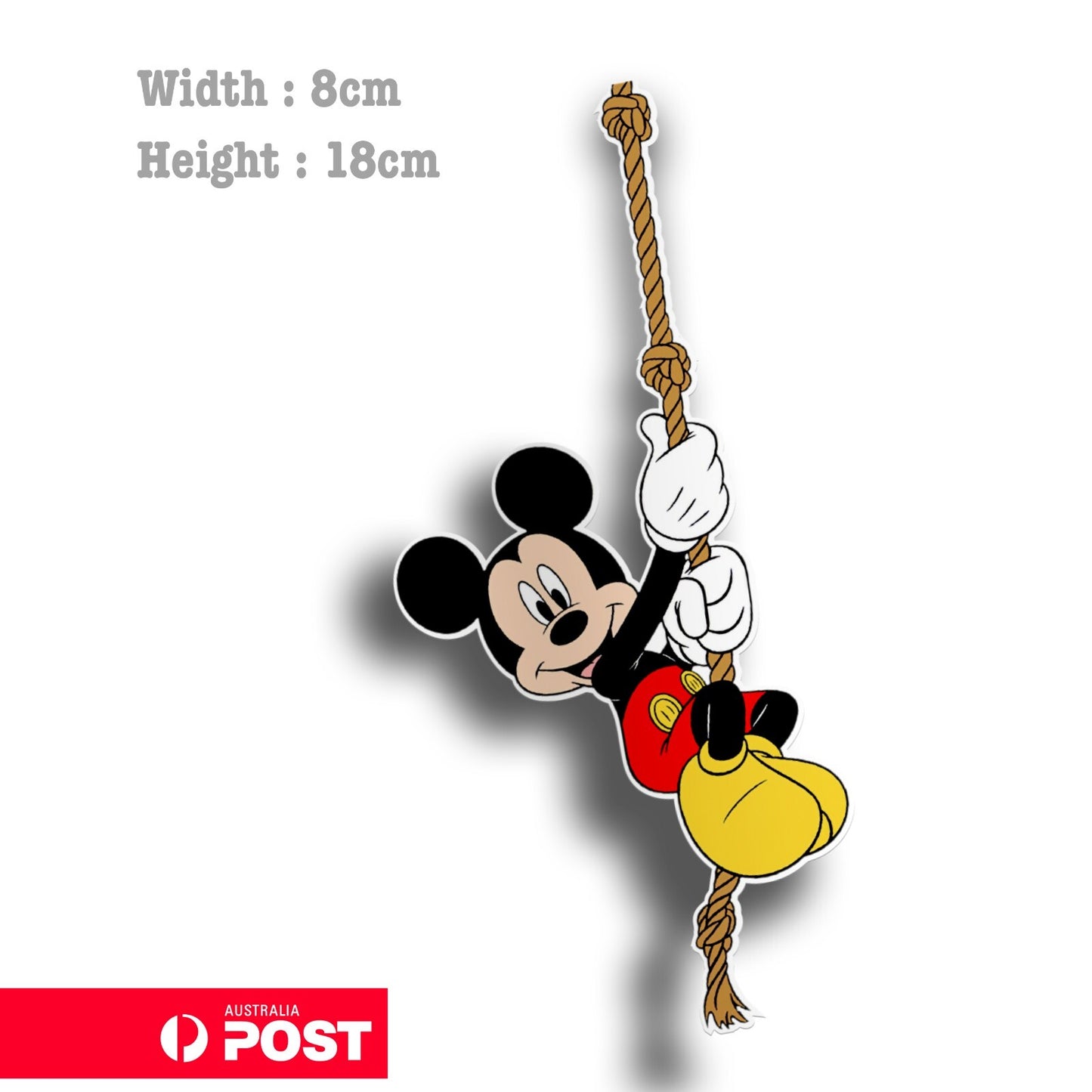 Mickey Mouse Climbing Rope Funny Laptop , Car  Vinyl  Sticker 