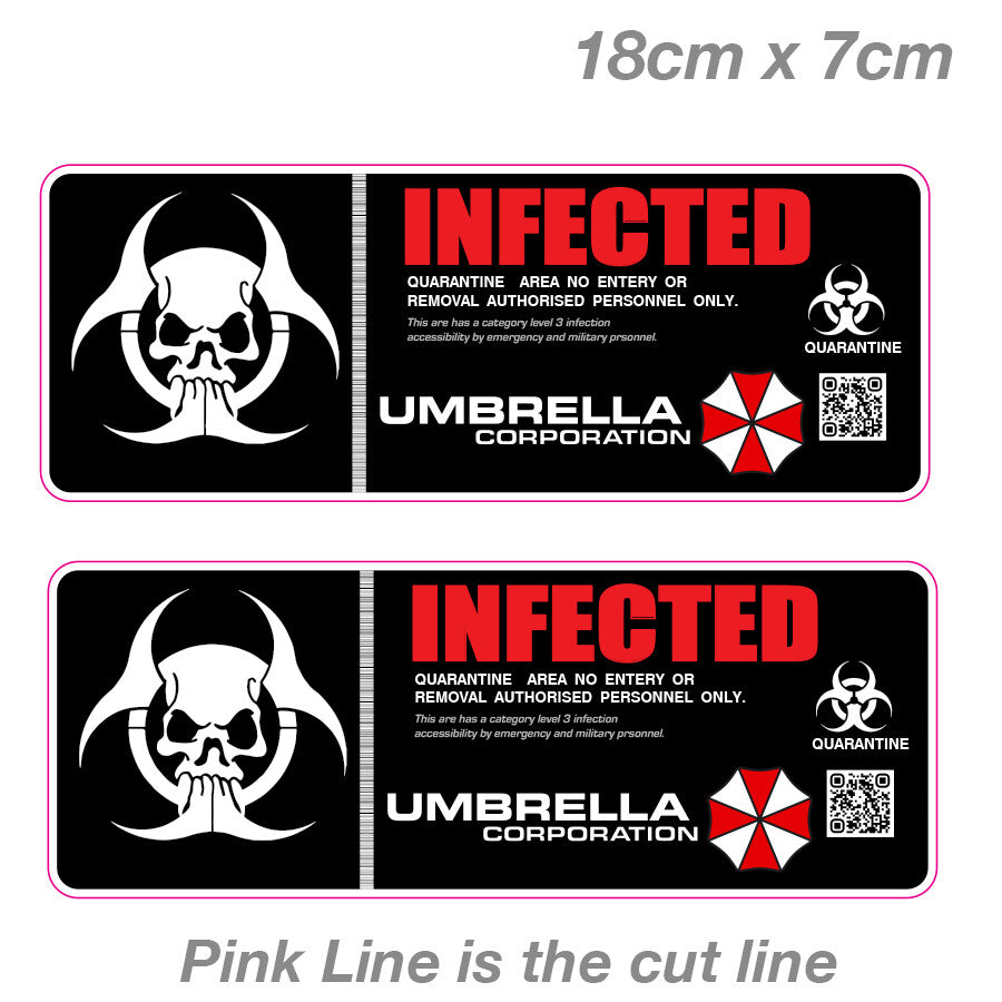Resident Evil Umbrella Corporation INFECTED Sign Resident  Evil Sticker