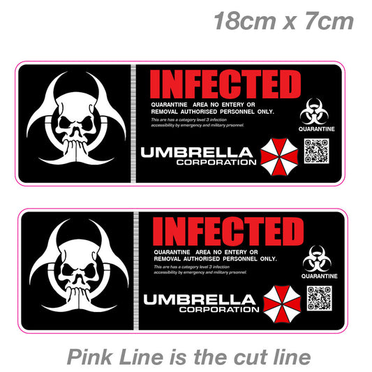 Resident Evil Umbrella Corporation INFECTED Sign Resident  Evil Sticker