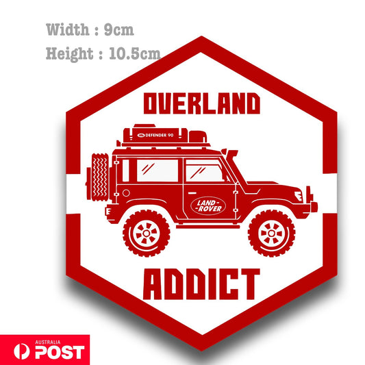 LAND ROVER - Over Land Addict - 4x4 Off Road Laptop , Car  Decal Sticker