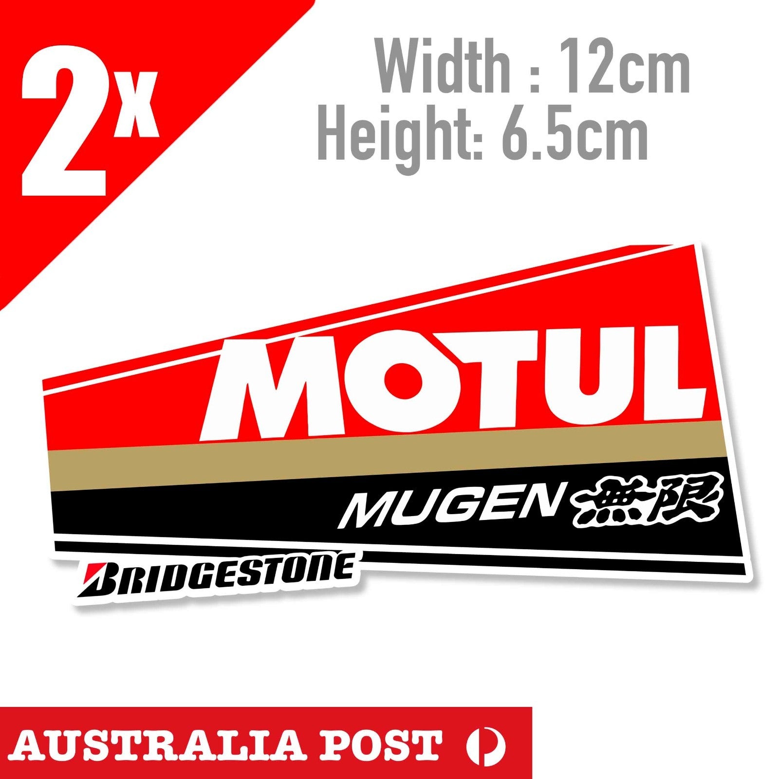 Mugen Power Motorsports  JDM Car MOTUL, BRIDGESTONE Logo JDM Stickers
