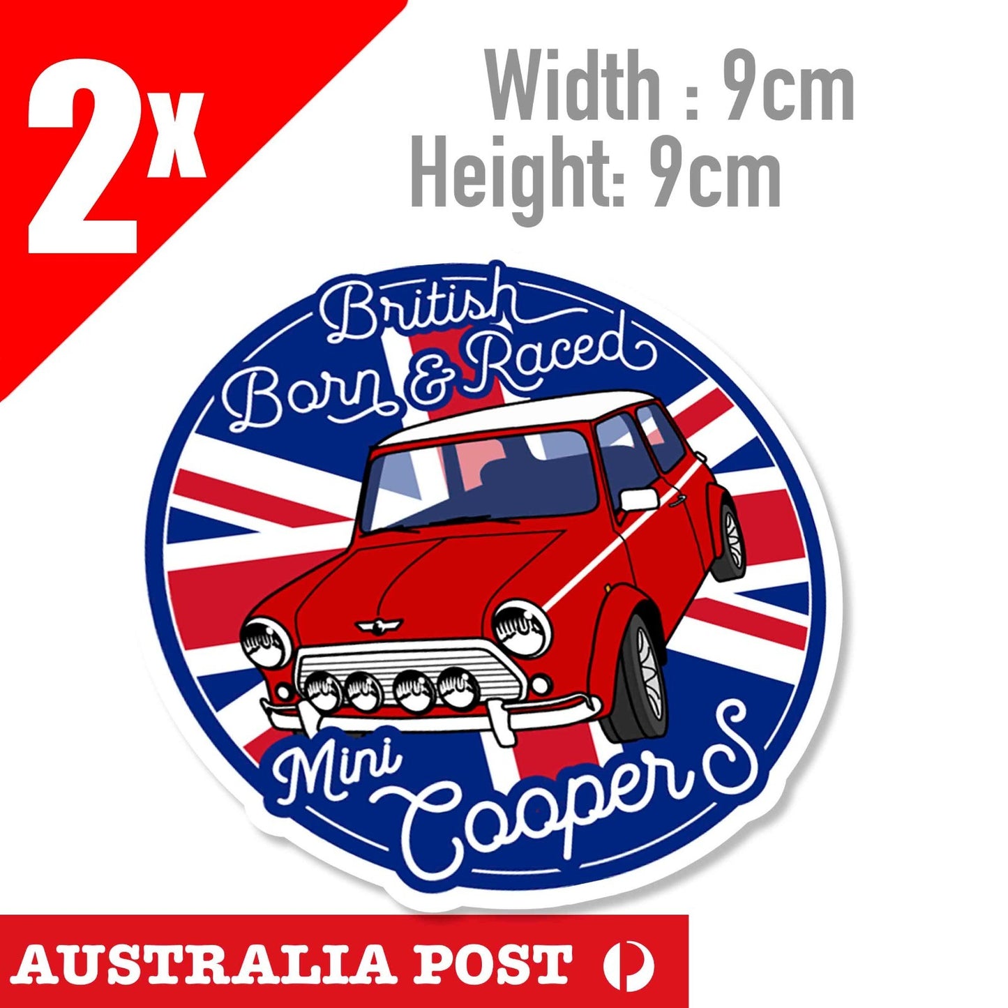 MINI COOPER S - British Born Union Jack Flag Round  Sticker