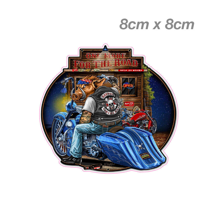 Vintage Motorcycle Bagger with beer Laptop , Car  Vinyl  Sticker 