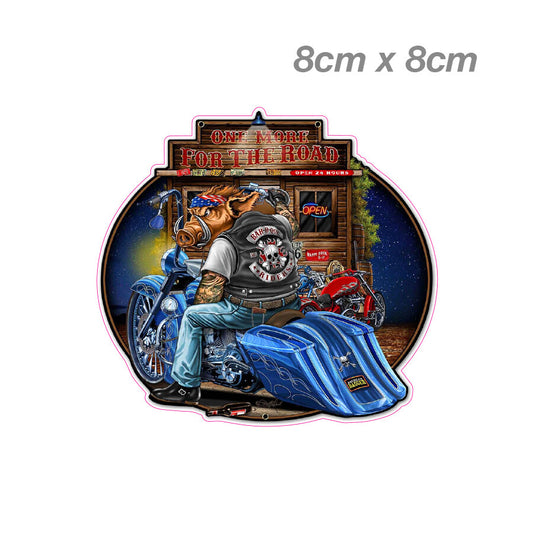 Vintage Motorcycle Bagger with beer Laptop , Car  Vinyl  Sticker 