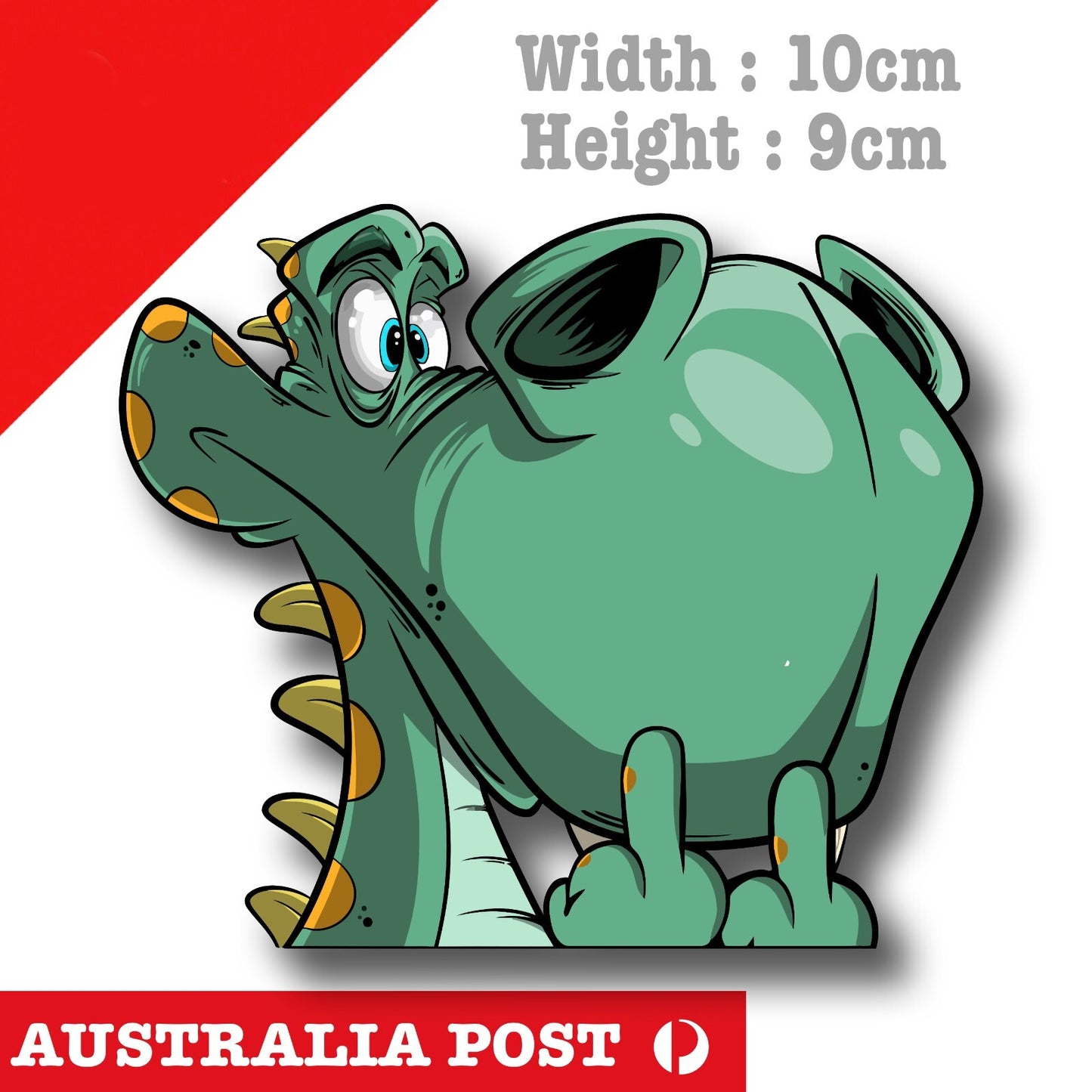 Green Dragon  Middle Finger Funny Car Window, Funny Animal Sticker