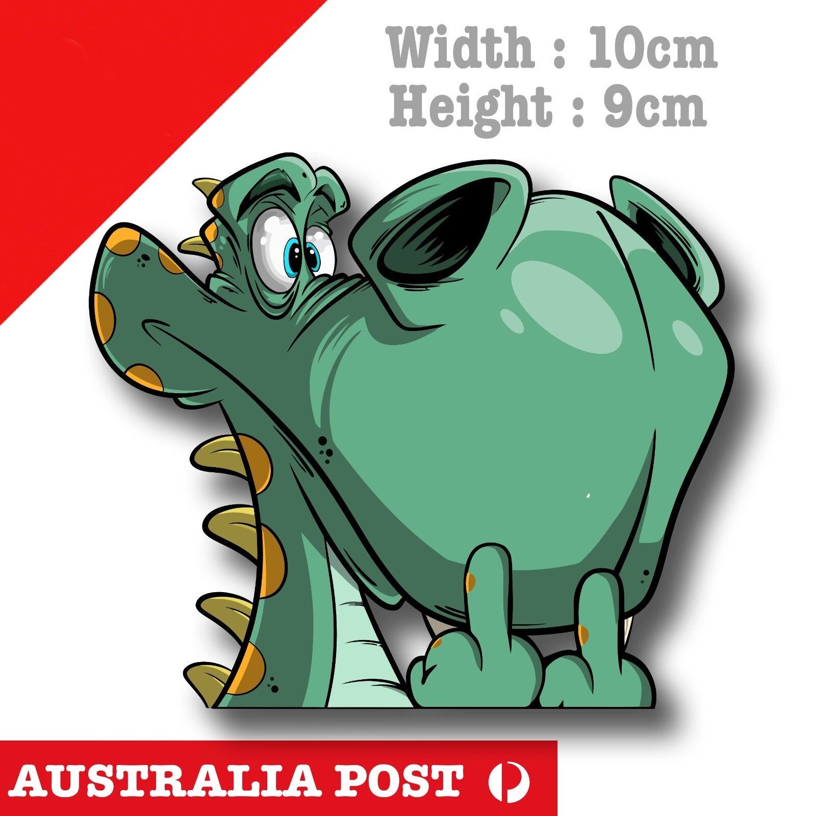 Green Dragon  Middle Finger Funny Car Window, Funny Animal Sticker