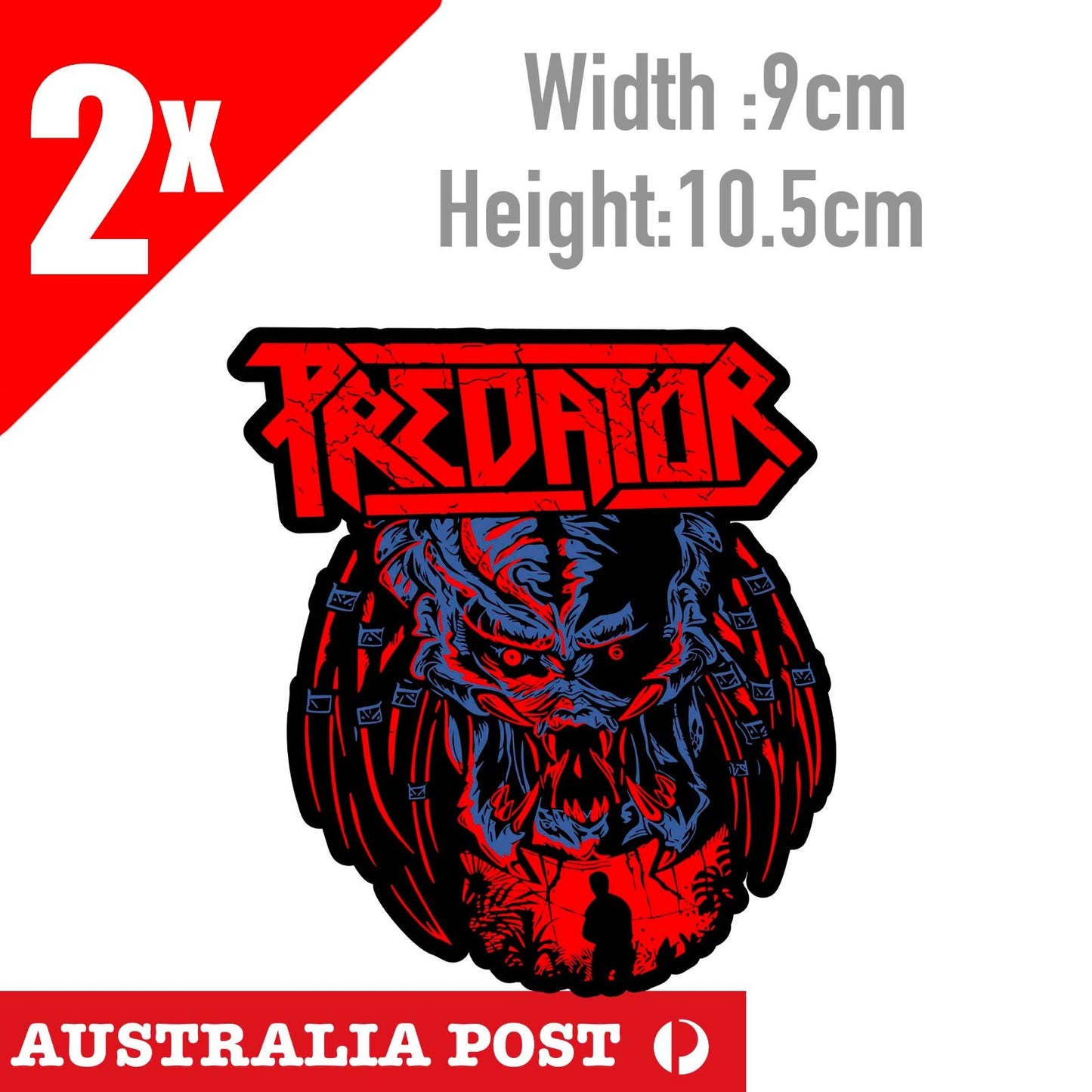 Alien VS Predator  Head 2x  Alien Head Logo Sticker