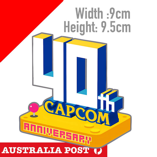 CAPCOM Arcade Game 40th Anniversary Logo  , Vintage Old Game Logo Sticker