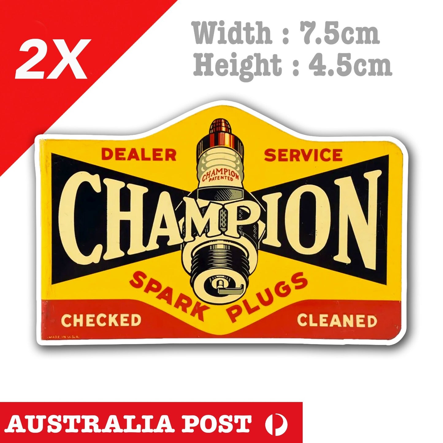 CHAMPION Spark Plug Vintage Logo JDM Stickers