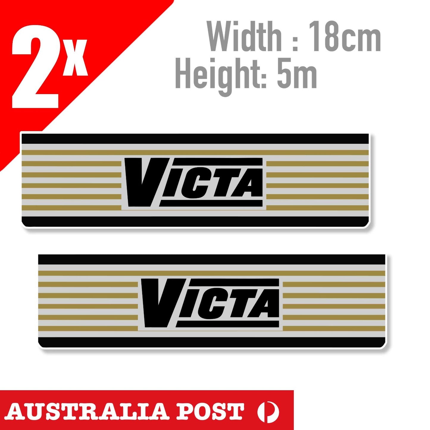 VICTA Logo LAWN MOWER Strip Banner Stickers