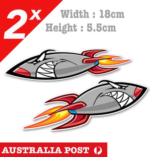 Angry Rocket with Flame Helmet Motorbike Bike Sticker