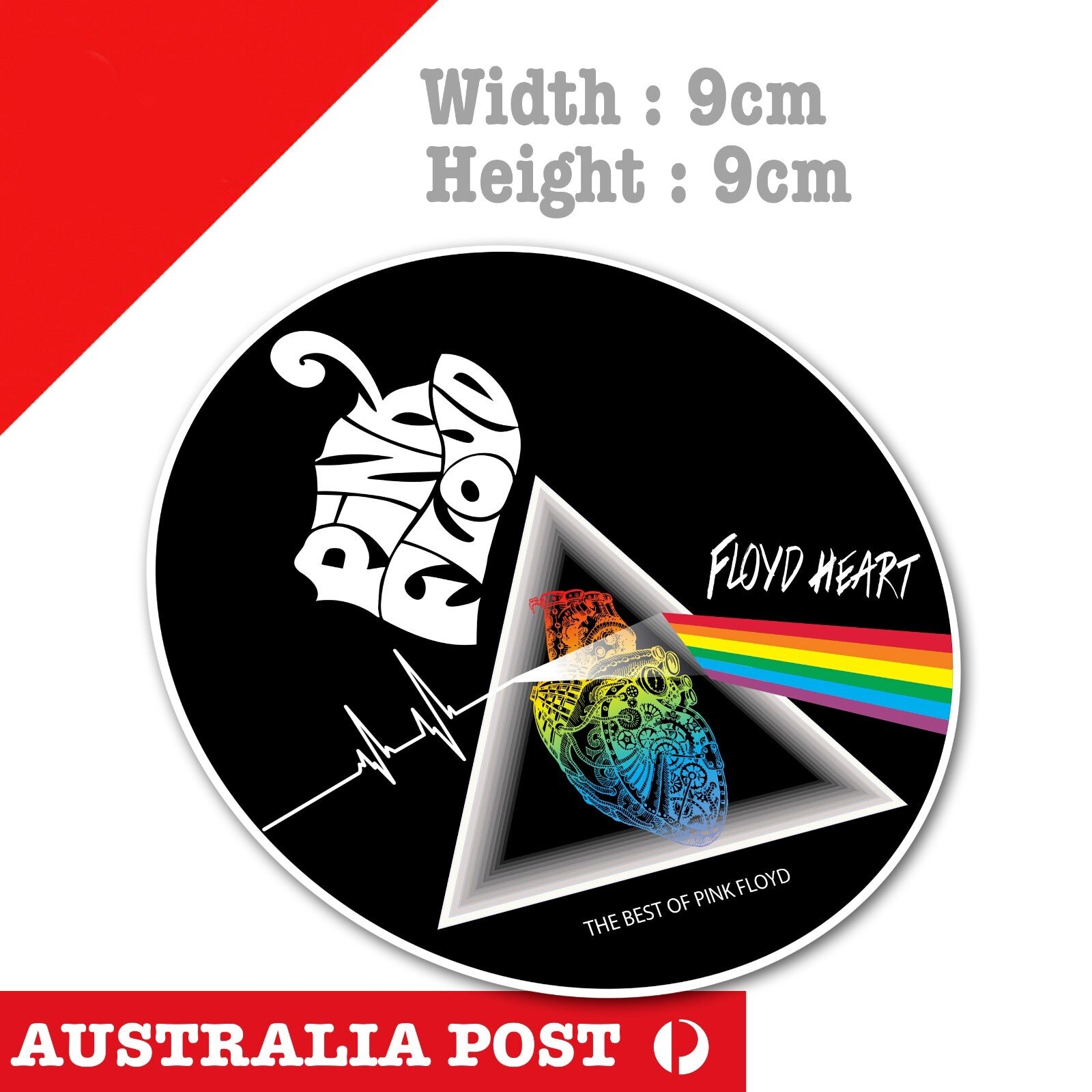 Pink Floyd Round Logo The best of Pink Floy Heart Vinyl  Sticker