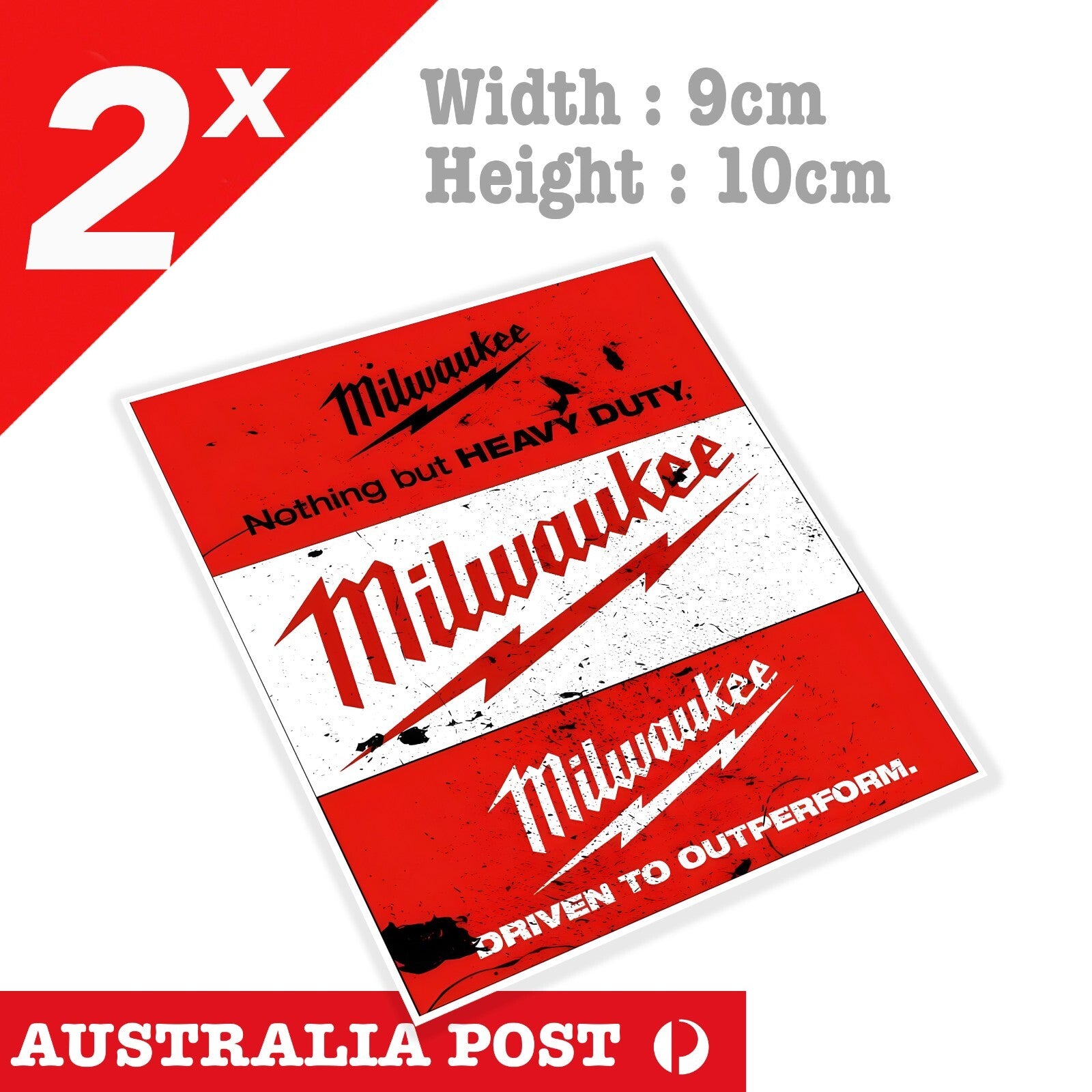 Milwaukee Electric Tool  Damaged, Rusted, Dirty Logo Sign  Sticker