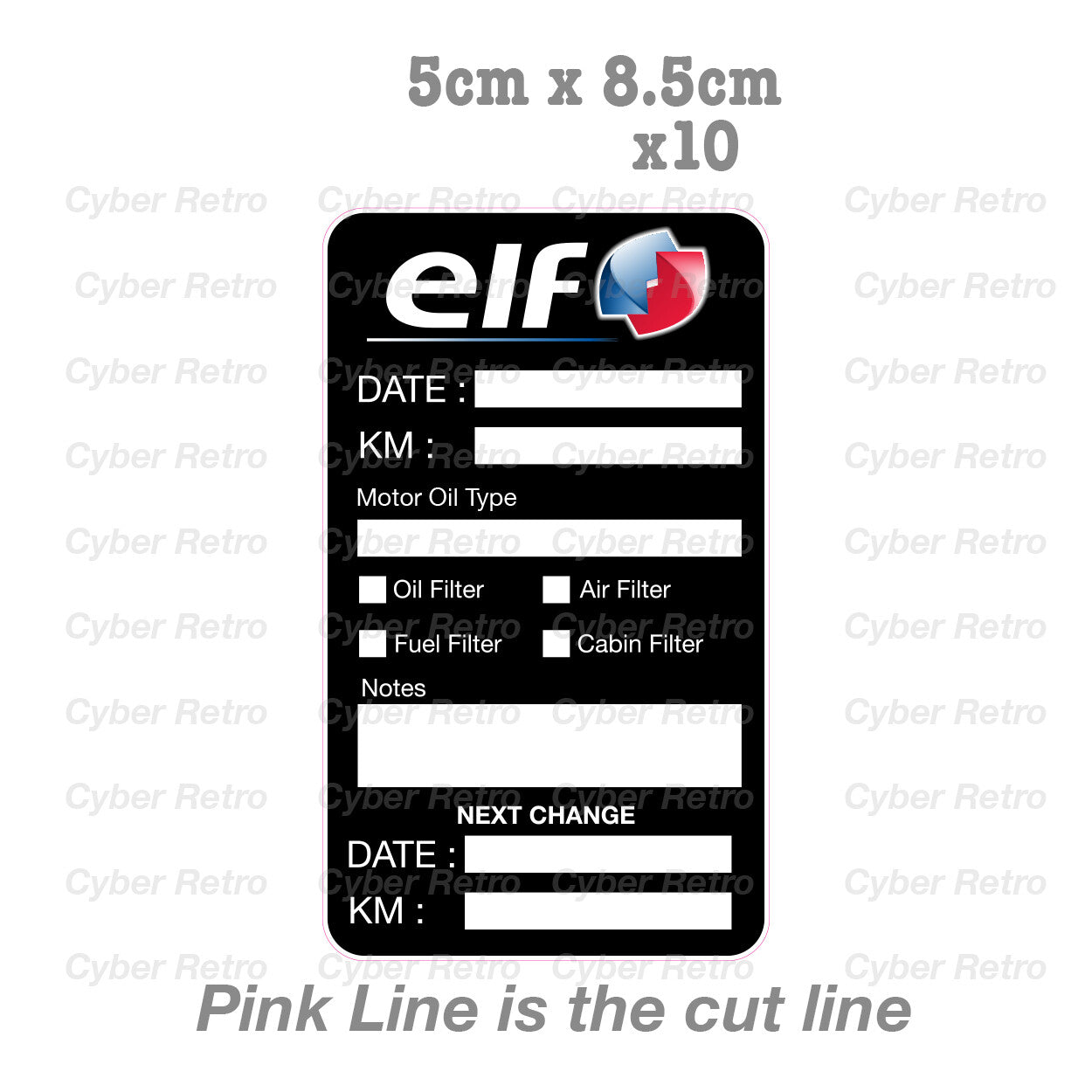 ELF Oil Change Service Reminder x10 , Cars Trucks Sticker
