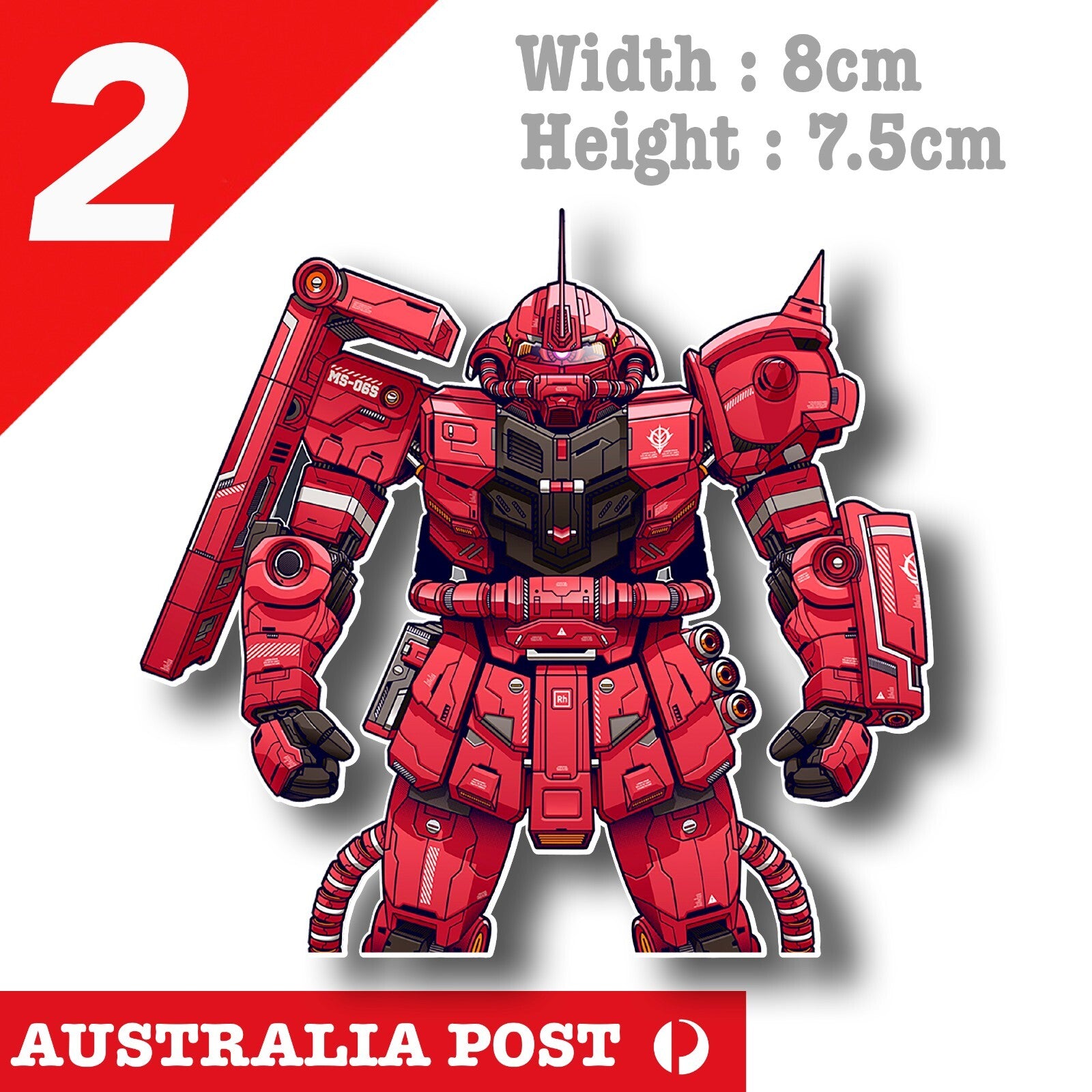 MS-06 ZAKU Gundam, Gundam Robot Machine Decal Stickers